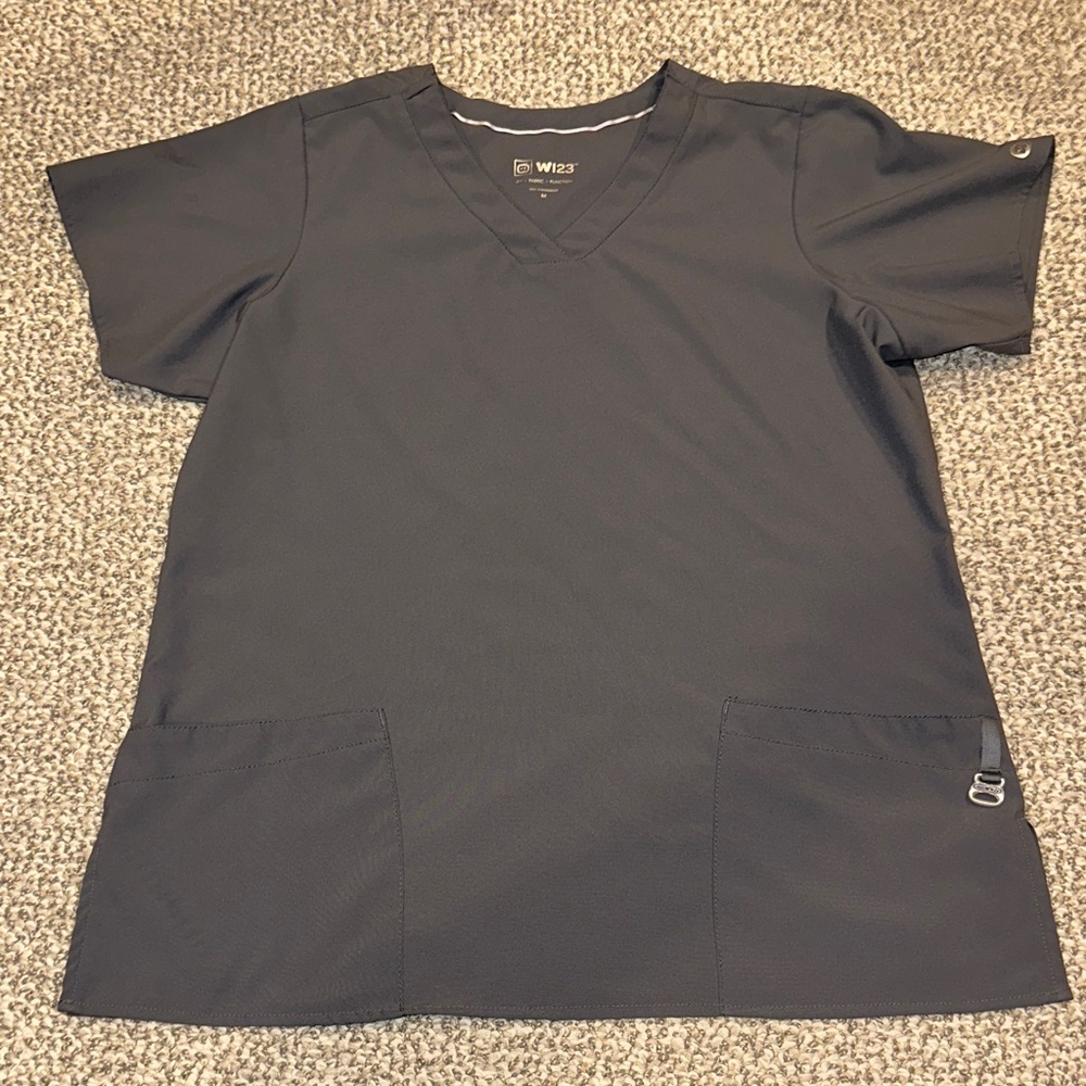 Wink Female Charcoal V-Neck Scrub Top